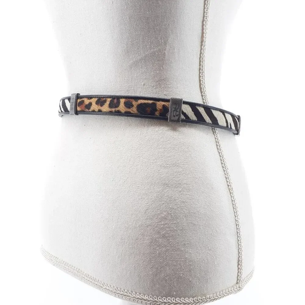 Vintage Brighton Calf Hair Fur Zebra leopard Croc Medium Belt M